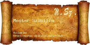 Mester Szibilla névjegykártya